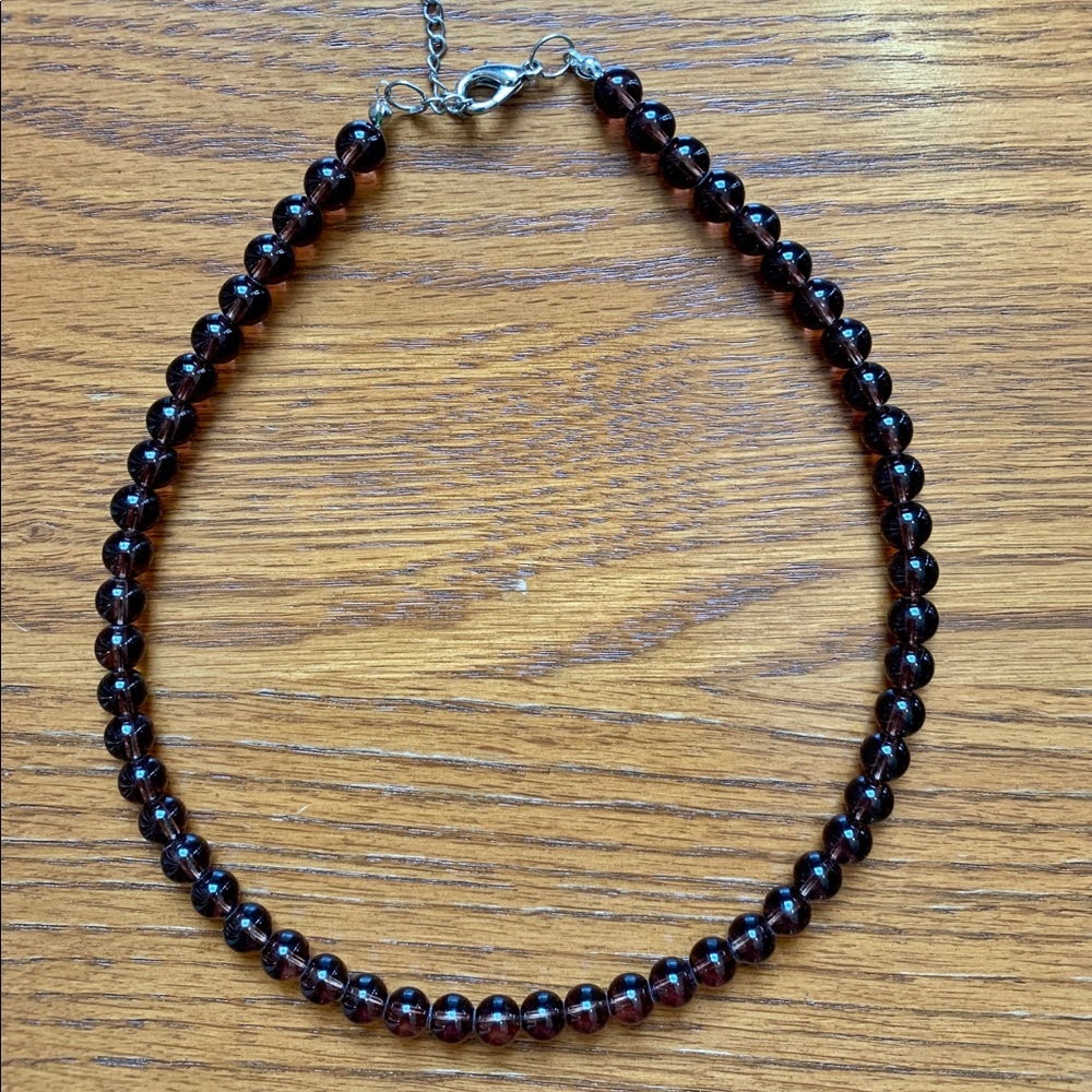 Light Brown/Purple Bead Necklace